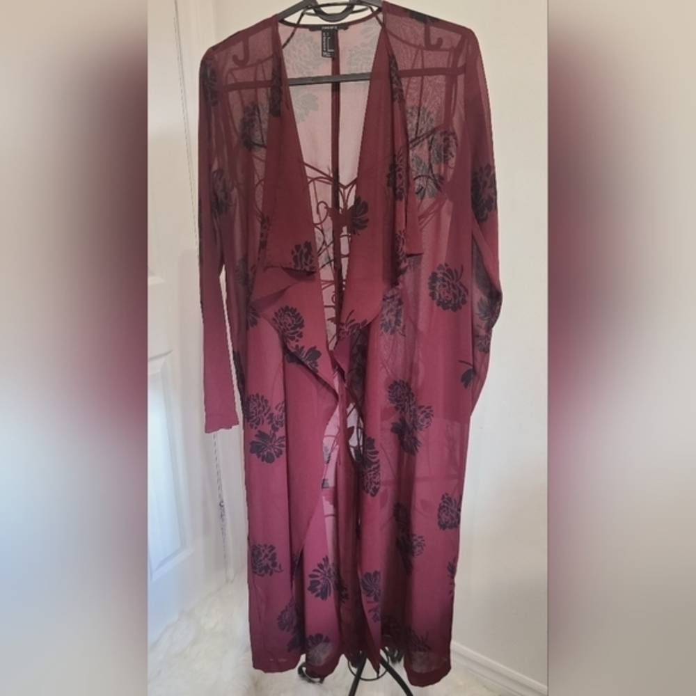 Open sheer flower cardigan‎